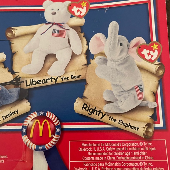 Ty Beanie Baby Lefty the Donkey McDonalds 1996 New in box - Picture 9 of 10